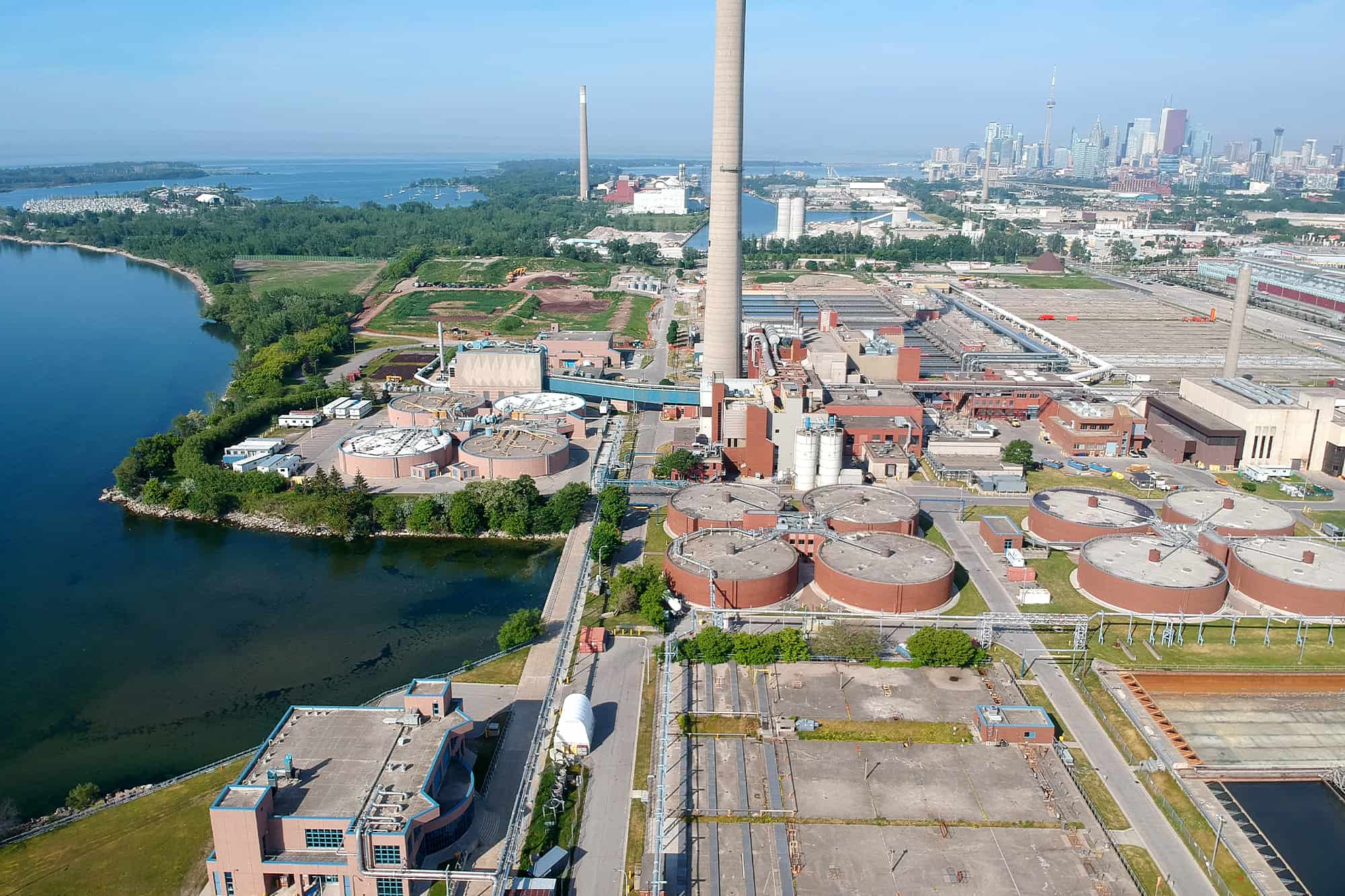 Pre-treatment of raw water to remove ammonia and dissolved organics from contaminated water source